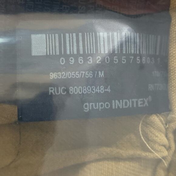 Zara M Chino Trouser Pants Wide Leg Straight Tan Baggy Skater Streetwear - Picture 9 of 11